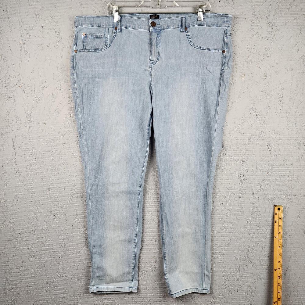 GILI Jeans Womens 22W Light Wash Blue High Rise Skinny Stretch Denim Plus Size